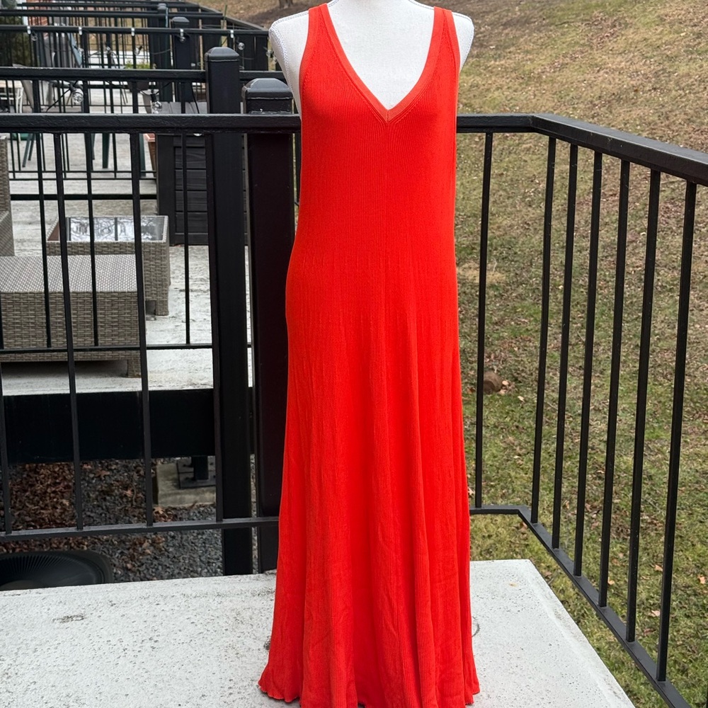 BODEN Rib Sweater Dress In Blood Orange Size 16-18